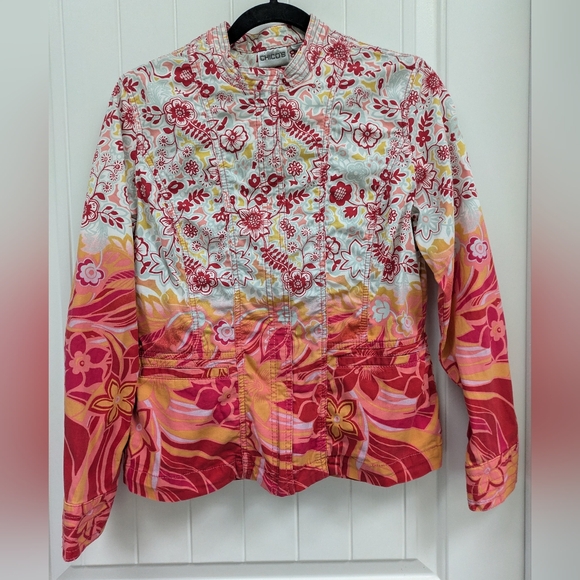 Chico's Jackets & Blazers - Chico's Floral Umbre Light Chino Jacket